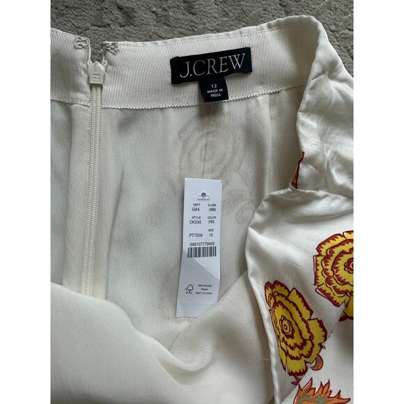 J.Crew Women's Sunset Rose Block Print Skirt Size 12 Knee-Length Floral - Picture 6 of 8